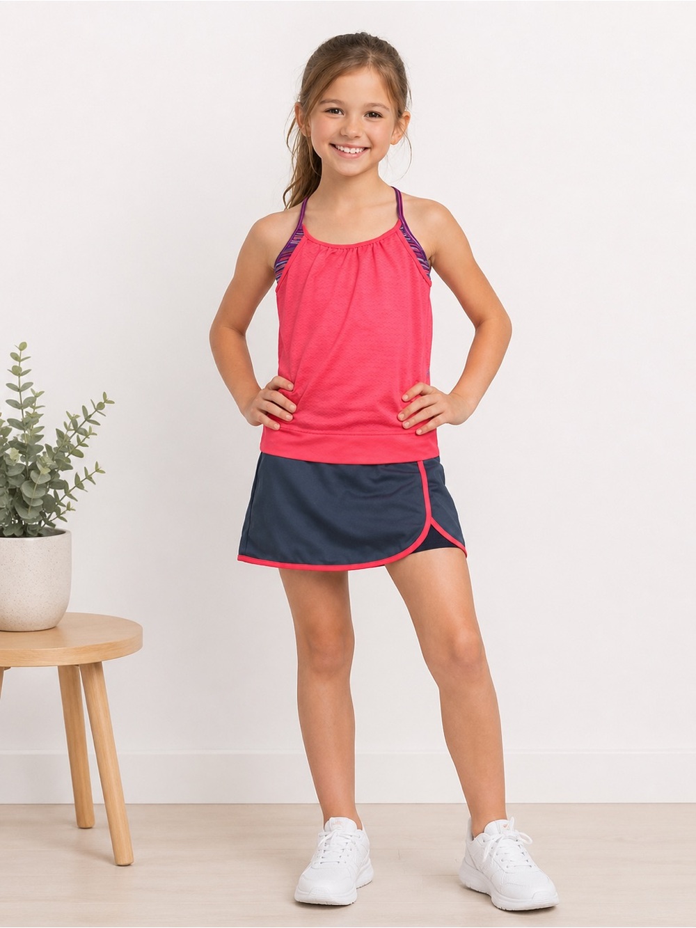 Danskin Now Athletic Girls Medium 7/8 Summer Tank Top Skort Set Outfit